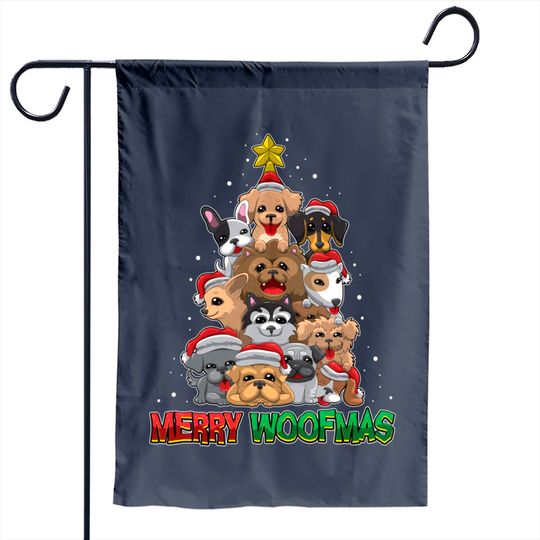 Merry Woofmas Merry Christmas For Dog Lovers Garden Flag