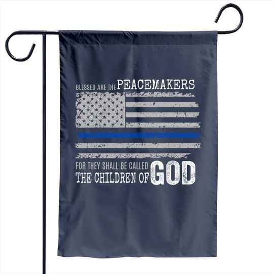 Support Police Thin Blue Line Distressed Flag Bible Verse Garden Flag