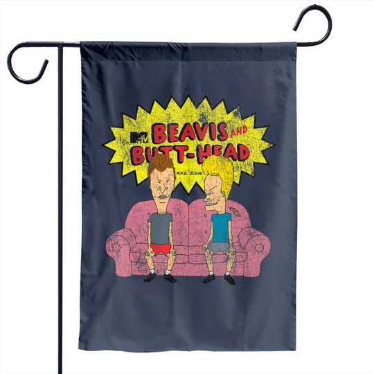 Beavis And Butthead Garden Flag Distressed Couch Logo Graphic