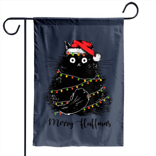 Merry Fluffmas Cats With Santa Hat Merry Christmas Gifts Garden Flag