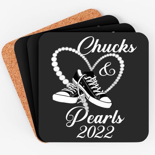 Chucks and Pearls Black 2022 Funny Coasters