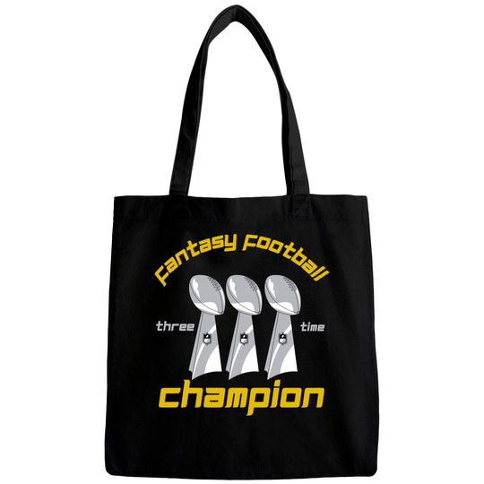 Fun Three Time Fantasy Football League Champion Trophy Bags