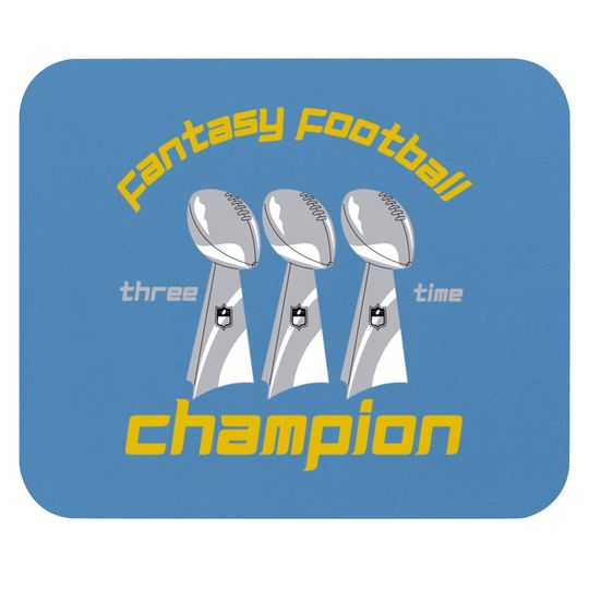 Fun Three Time Fantasy Football League Champion Trophy Mouse Pads