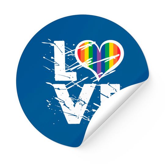 Men's Love Sticker Tops Love Rainbow Heart Sticker Tops Lgbtq Pride