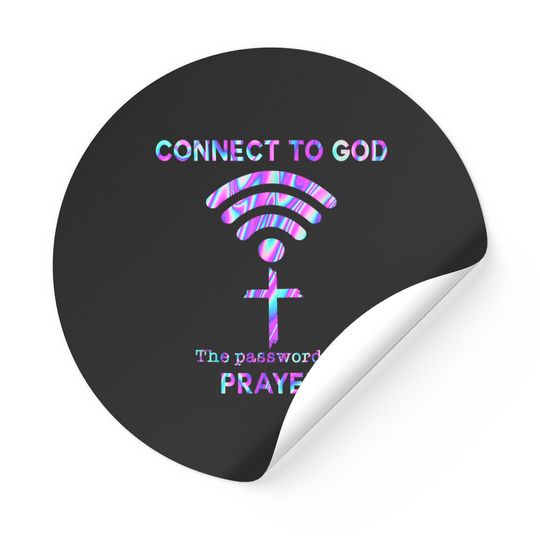 Connect To God The Password Is Prayer Wifi Jesus Cross Sticker