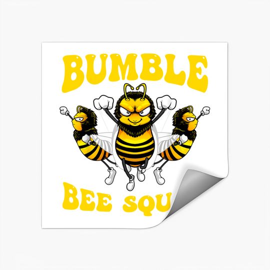 Funny Bumble Bee Design Squad Buddies Sticker