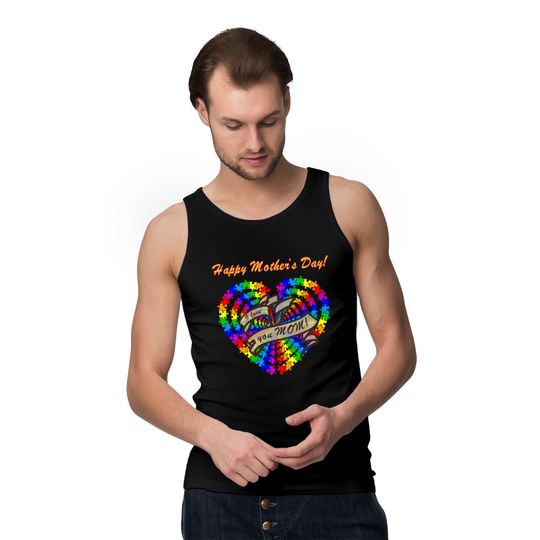 Heart Puzzle Happy Mother's Day Tank Tops