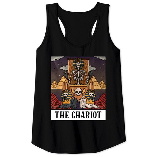 Egyptian The Chariot Occult Tarot Card Tank Top