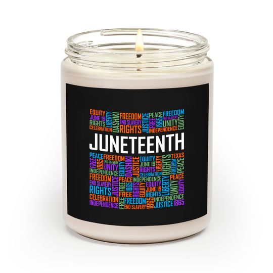 Juneteenth Words Black History Afro American African Freedom Scented Candles