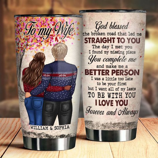 To My Wife, The Day I Met You I Found My Missing Piece - Gift For Couples, Personalized Tumbler