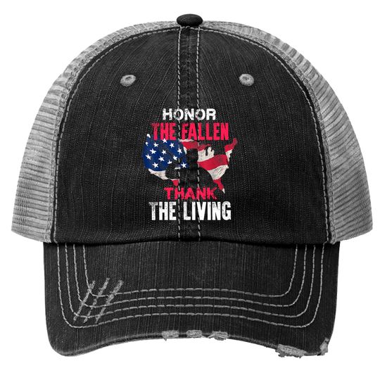 Honor the Fallen Veteran Themed Military Support Trucker Hats
