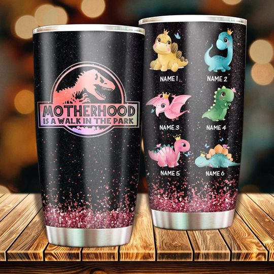 Motherhood Is A Walk In The Park - Personalized Color Tumbler