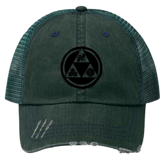 Legend of Zelda Triforce Attributes Outline Graphic Printed Trucker Hats