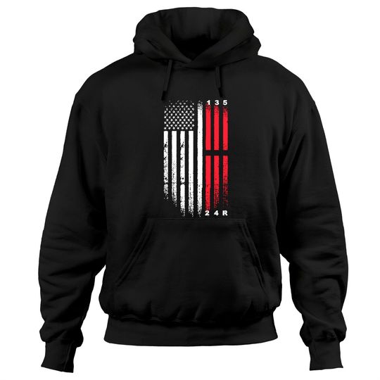 Manual Vs Automatic Manual Gearbox Stick Shift 6 Speed American Flag Hoodies