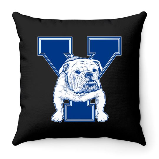 Vintage Yale Bulldog mascot - Yale - Throw Pillows
