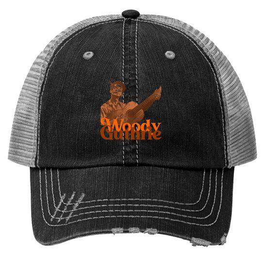 Woody Guthrie // Sepia Folk Singer Songwriter Fan Art - Woody Guthrie - Trucker Hats