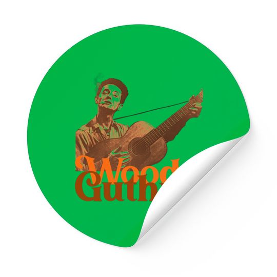 Woody Guthrie // Sepia Folk Singer Songwriter Fan Art - Woody Guthrie - Stickers