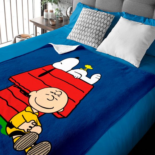 Snoopy Woodstock and Charlie Brown take a nap - Snoopy - Baby Blankets