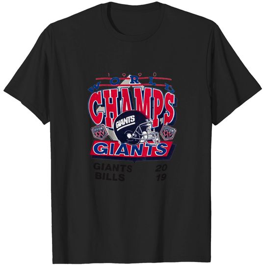 Vintage 1990 Super Bowl World Champions New York Giants T-Shirt, 1990 World Champs Shirt, NY Giants Football Team Shirt