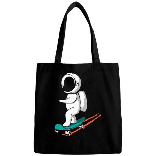 Little astronaut rides on skateboard Bags