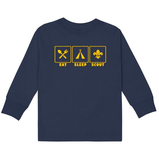 Eat sleep scout scout scouting member supporter  Kids Long Sleeve T-Shirts