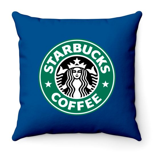 Starbucks Throw Pillows, Starbucks logo Throw Pillows, Starbucks coffee Throw Pillows, Coffee lover Gift