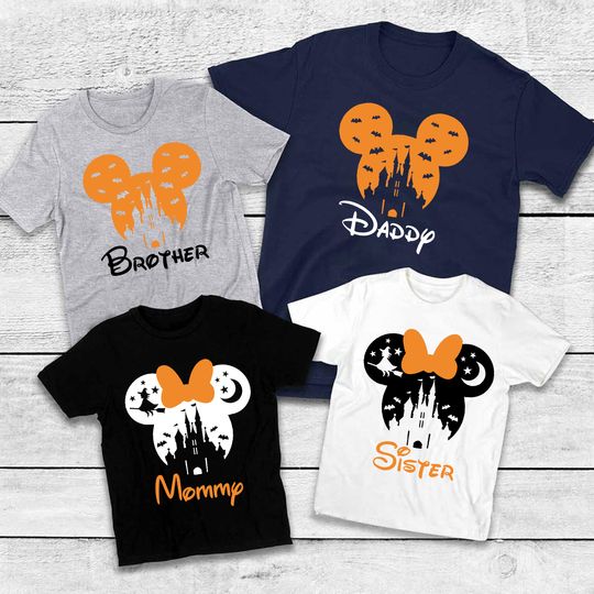 Disney Halloween Personalized Family Matching Mickey and Minnie Halloween T-Shirt