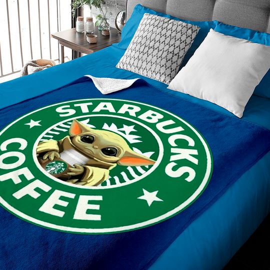 Baby Yoda Starbucks Baby Blankets