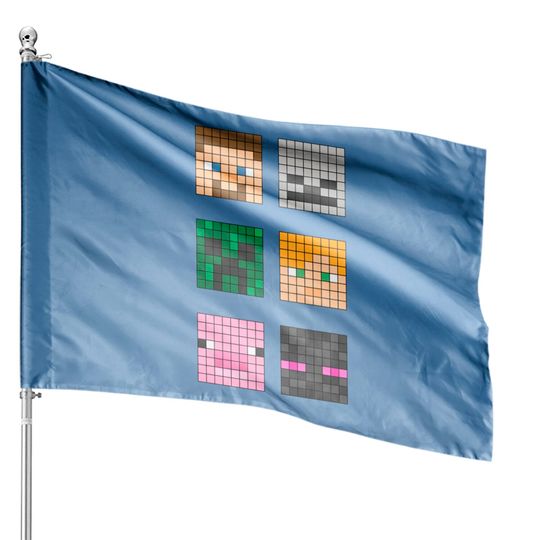 Famous characters - Minecraft - House Flags