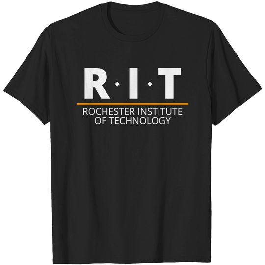 R.I.T | Rochester Institute of Technology (Dot, White, Orange Bar) - Rit - T-Shirt