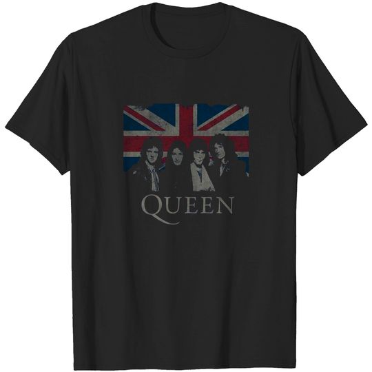 Ladies Queen Freddie Mercury Blue Union Jack Tee T-Shirt