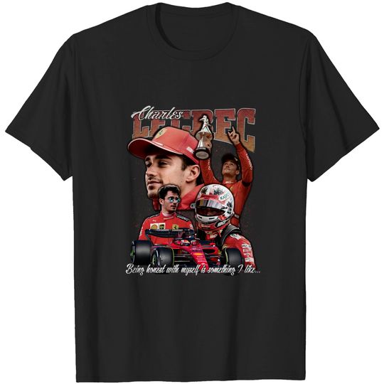 Charles Leclerc Shirt - Formula 1 Racing Team Scuderia Ferrari 90s Vintage x Bootleg Style Rap Tee