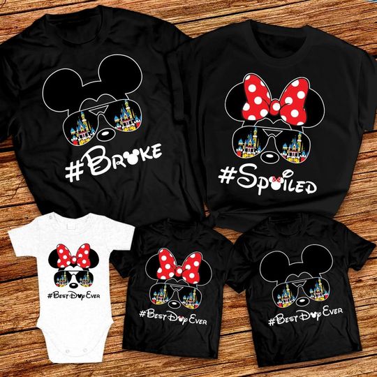 Disney Broke and Spoiled Custom Matching Family Shirt Disneyland