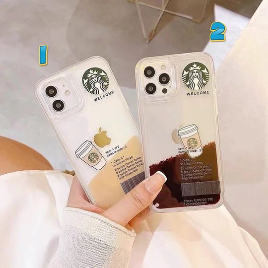 Quirky Starbucks Boba Style Liquid iPhone Cases 12, 12 Pro, 12 Pro Max, 13, 13 Pro, 13 Pro Max UK Stock Gift wrapping + Personalise
