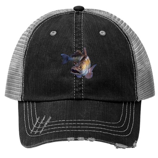 Walleye Freshwater Fish Fishing Trucker Hats