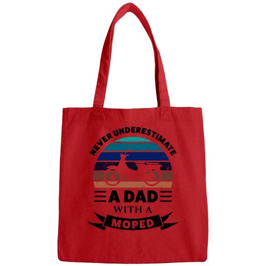 Dad with a Moped Funny Gifts Fathers Day - Moped - Bags
