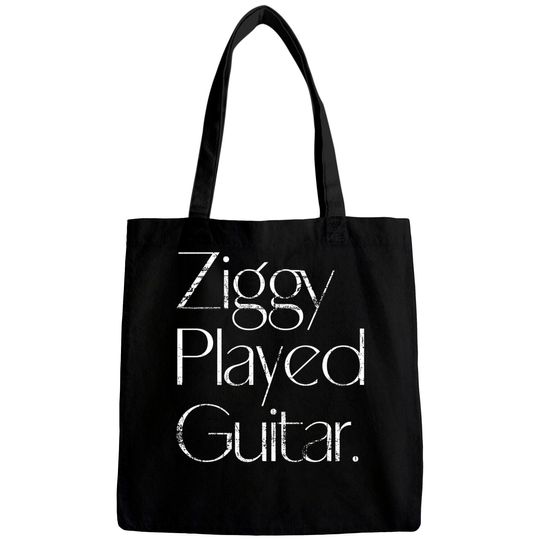 Ziggy Played Guitar - Lyrics Vintage Look Typography Design - Lyrics Quotes Song - Bags