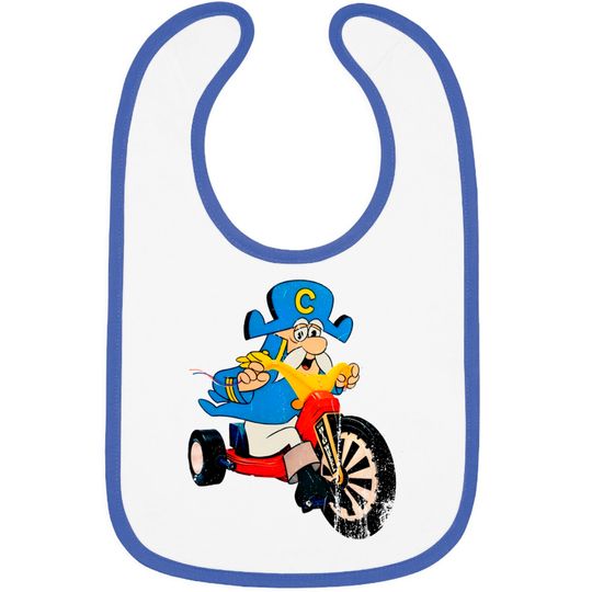 Cap'n Crunch Riding a Big Wheel WHAT!!! Distressed and Vintage Style - Capn Crunch - Bibs