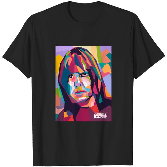 Abstract Johnny Ramone in WPAP - Ramones Band - T-Shirt