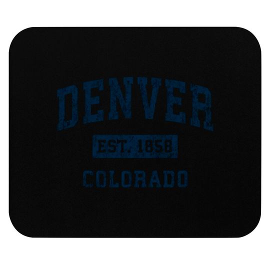 Denver Colorado Co Vintage Sports Design Navy Prin Mouse Pads