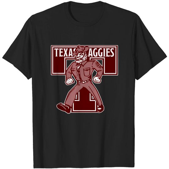 Vintage Texas Aggies Mascot Logo Clean - Aggies - T-Shirt