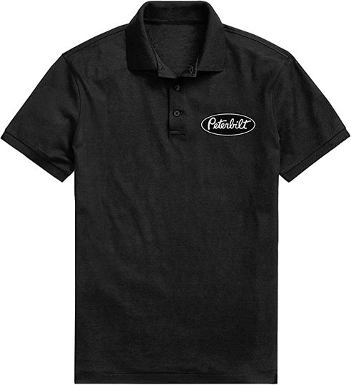 Peterbilt Truck Machinery Man's Polo Shirt Embroidered Design