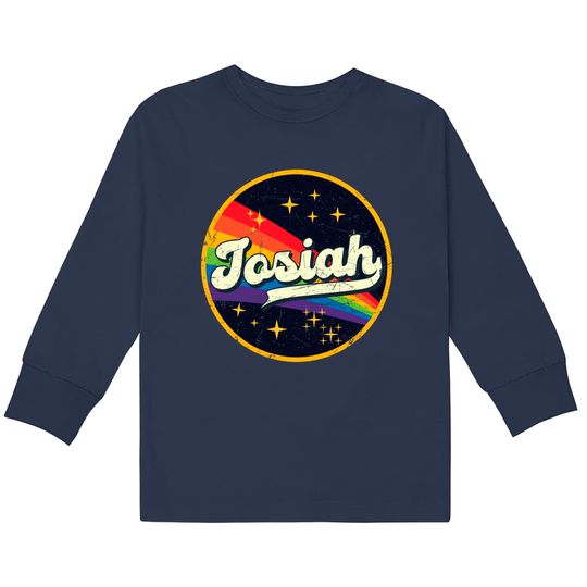 Josiah // Rainbow In Space Vintage Grunge-Style - Josiah -  Kids Long Sleeve T-Shirts