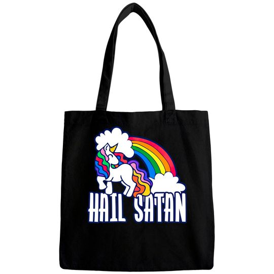 Hail Satan Rainbow Unicorn - Unicorn - Bags