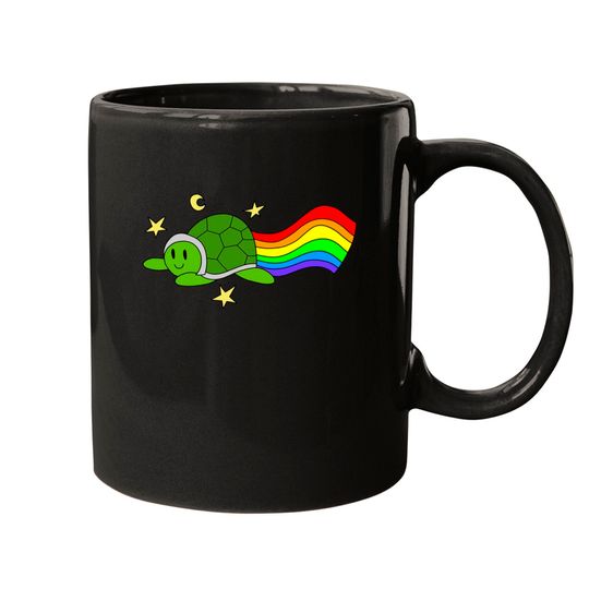 Flying Turtle Rainbow - Turtle - Mugs