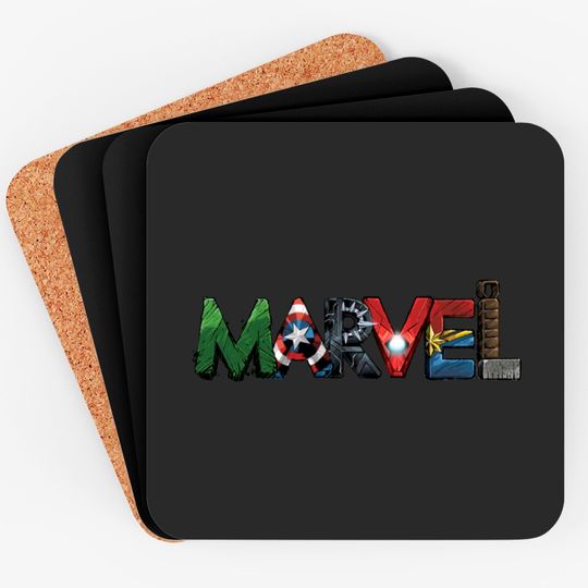 Marvel Avengers Character Text Portrait Pullover Coasters