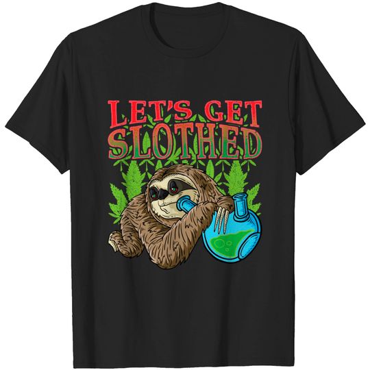 Weed Smoking Sloth Marijuana Thc Cannabis Leaf Sto T-shirt