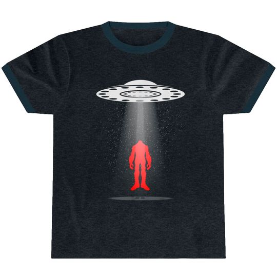Funny Bigfoot & Alien Lovers Gift UFO Red Light Sasquatch T-Shirt