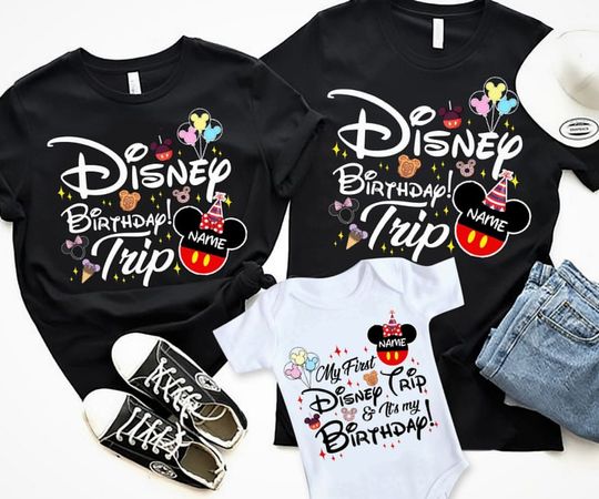 Family Disney Birthday Trip, Disney Vacation  T-Shirt