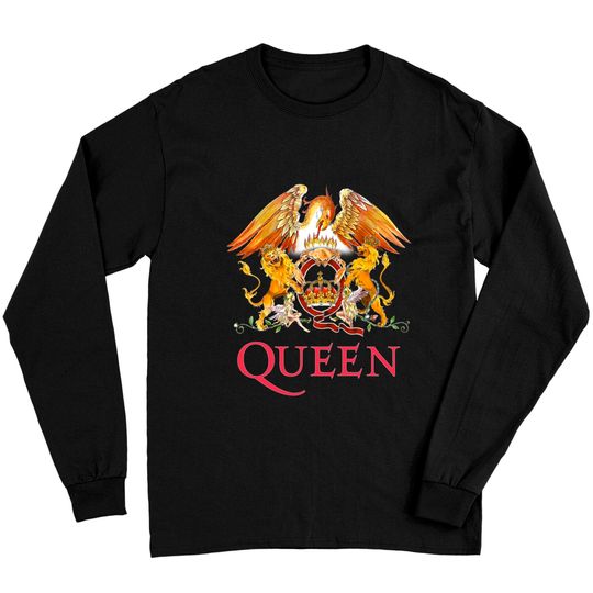 Queen Crest Logo Freddie Mercury Brian May Tee Long Sleeves